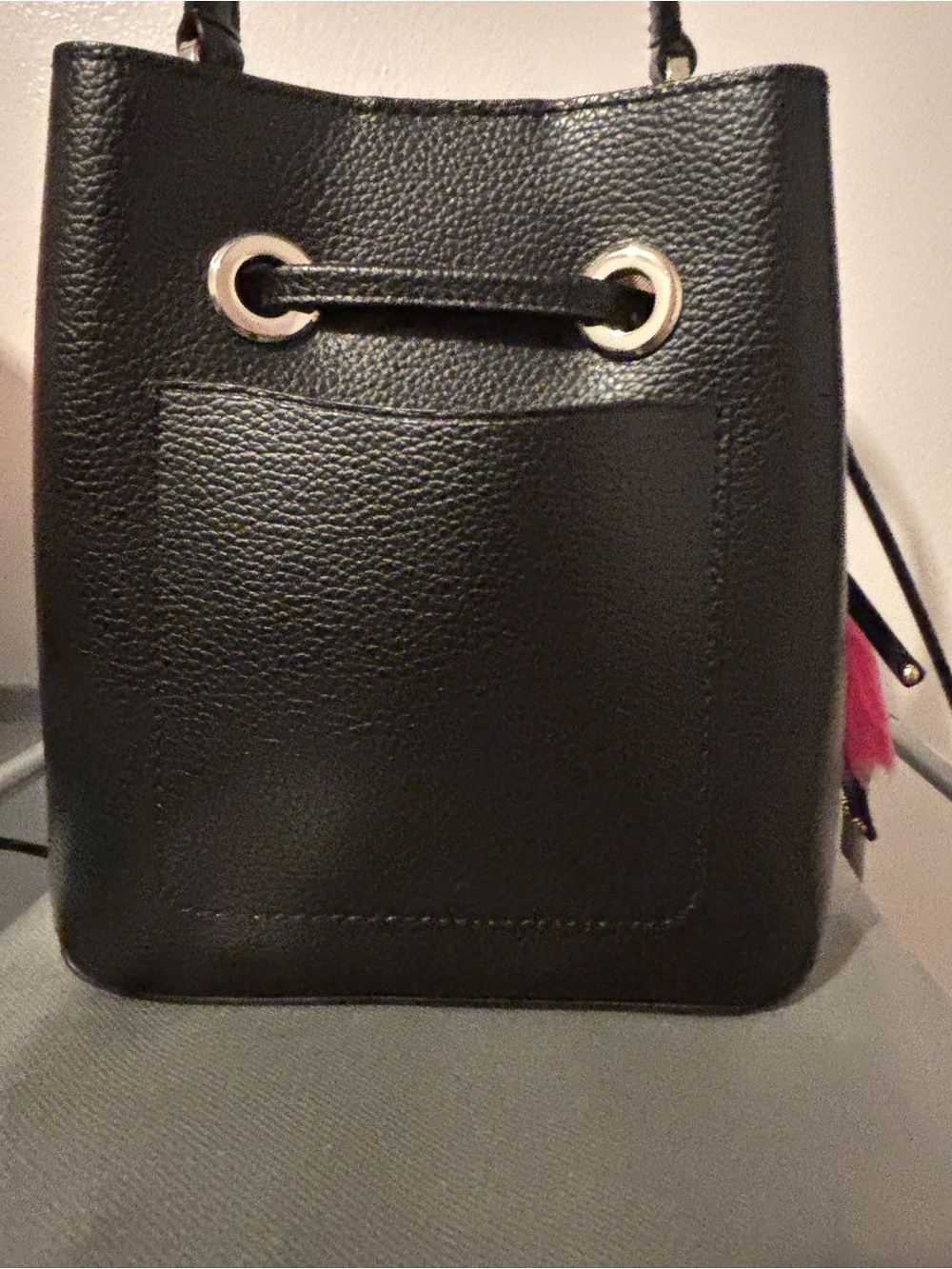 kate spade Black Pebbled Leather Drawstring Bucket Shoulder Bag - Picture 2 of 4